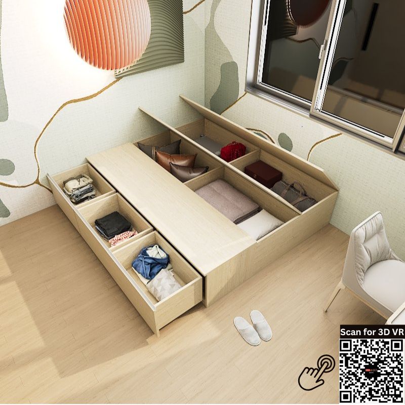 Tatami Storage® Platform Bed King Size 3-Drawer 4-Top Swing Door - Assorted Colors (TK2) picket and rail