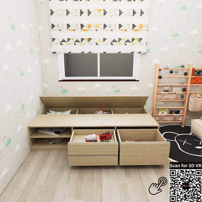 Tatami Storage® Platform Bed Single Size 3-Drawer 3-Top Swing Door 2-Open Shelves - Assorted Colors (TS4) picket and rail