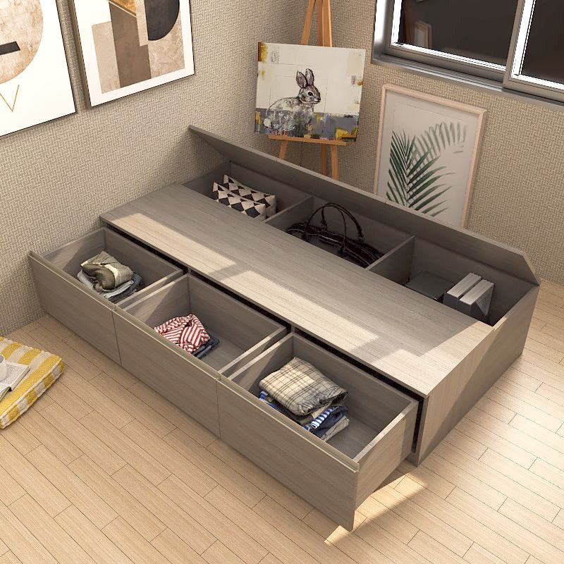 Tatami Storage® Platform Bed Single Size 3-Drawer 3-Top Swing Door - Assorted Colors (TS1) picket and rail