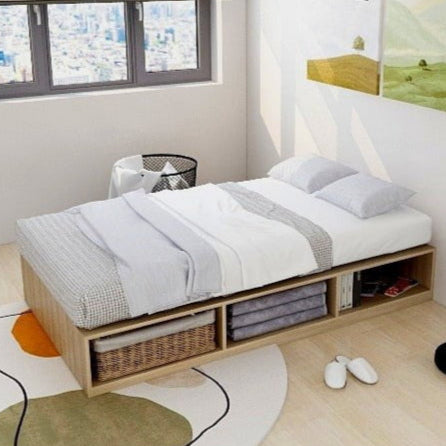 Tatami Super Single Storage Bed 6Open Shelves Assorted Colors (TSS1