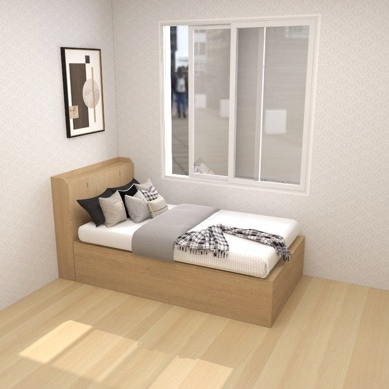 Tatami Super Single Storage Bed 6Top Swing Door Assorted Colors
