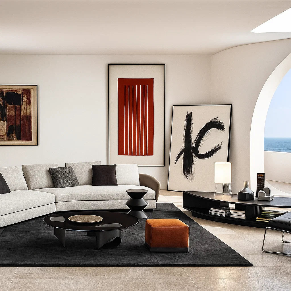 Trevan (SF12020) - Italian Minimalist Custom Sofa Bespoke in Leather & Fabric picket and rail