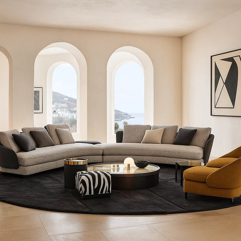 Trevan (SF12020) - Italian Minimalist Custom Sofa Bespoke in Leather & Fabric picket and rail