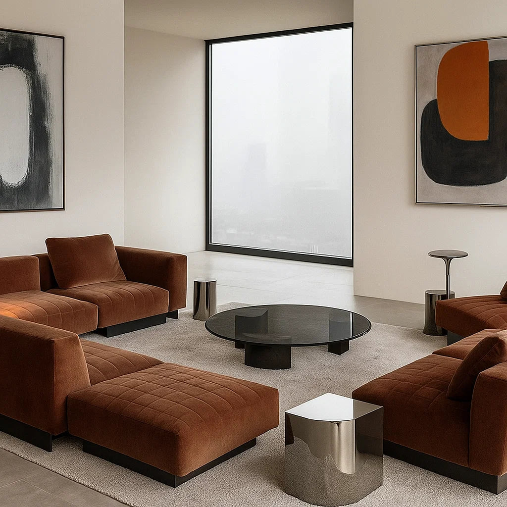 Twilight (SF12006) - Italian Minimalist Custom Sofa Bespoke in Leather & Fabric picket and rail