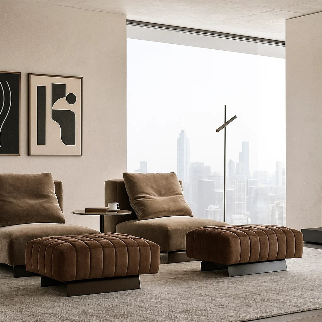Twilight (SF12006) - Italian Minimalist Custom Sofa Bespoke in Leather & Fabric picket and rail