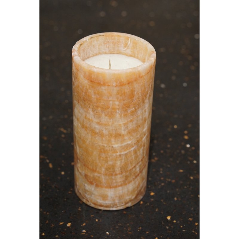 Unscented Eliana Marble Candle, Medium (AB-40668) picket and rail