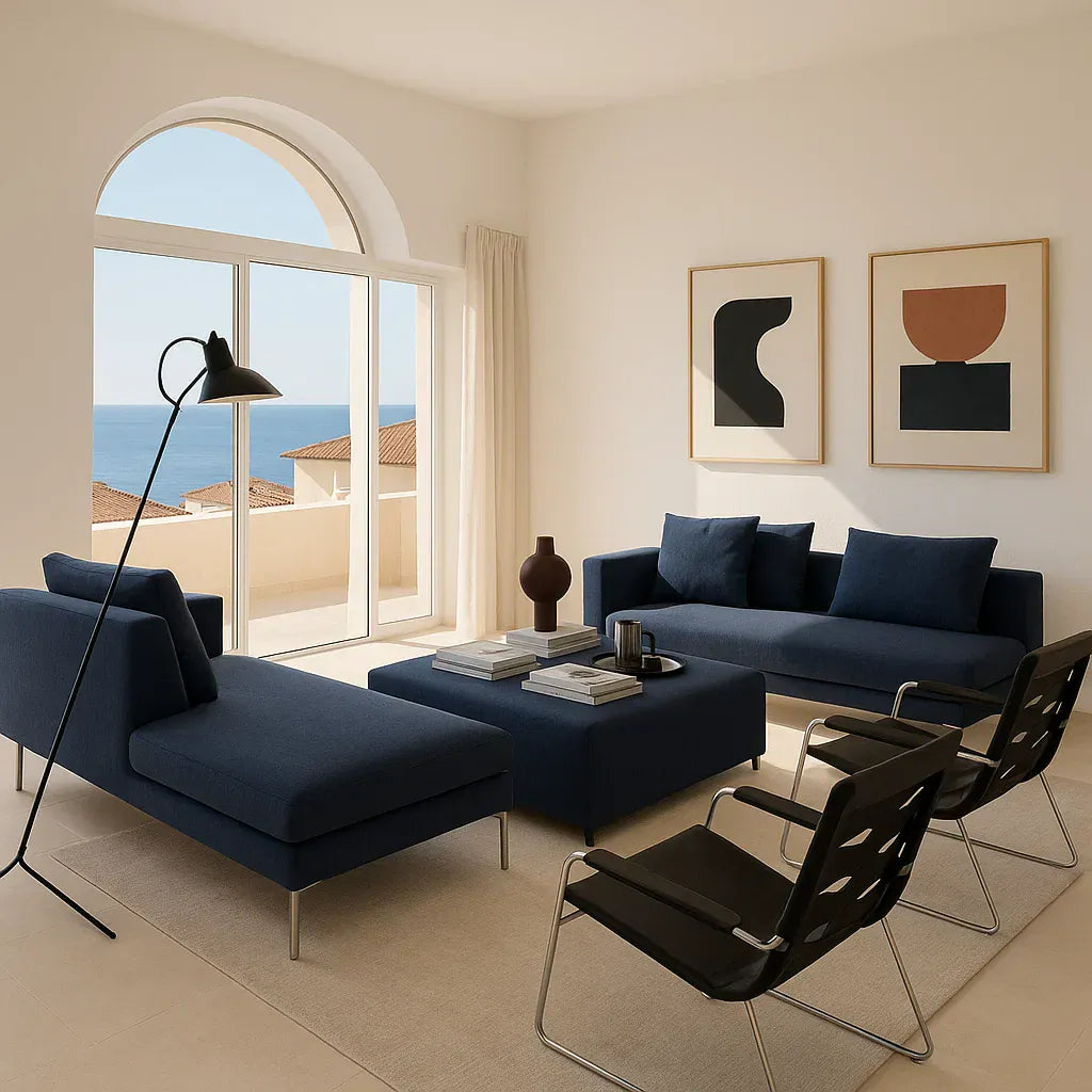 Valerio (SF-12041) - Italian Minimalist Custom Sofa Bespoke in Leather & Fabric picket and rail