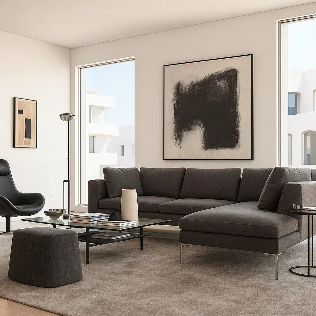 Valerio (SF-12041) - Italian Minimalist Custom Sofa Bespoke in Leather & Fabric picket and rail