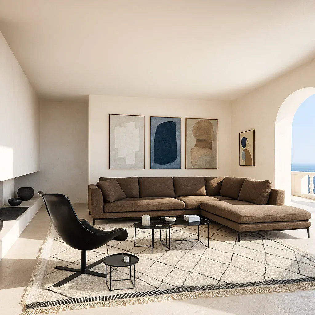 Valerio (SF-12041) - Italian Minimalist Custom Sofa Bespoke in Leather & Fabric picket and rail