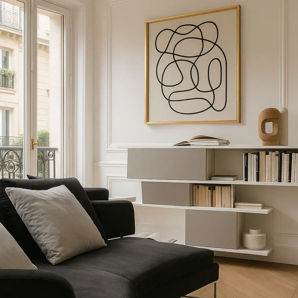 Veyric (SF12046) - Italian Minimalist Custom Sofa Bespoke in Leather & Fabric picket and rail