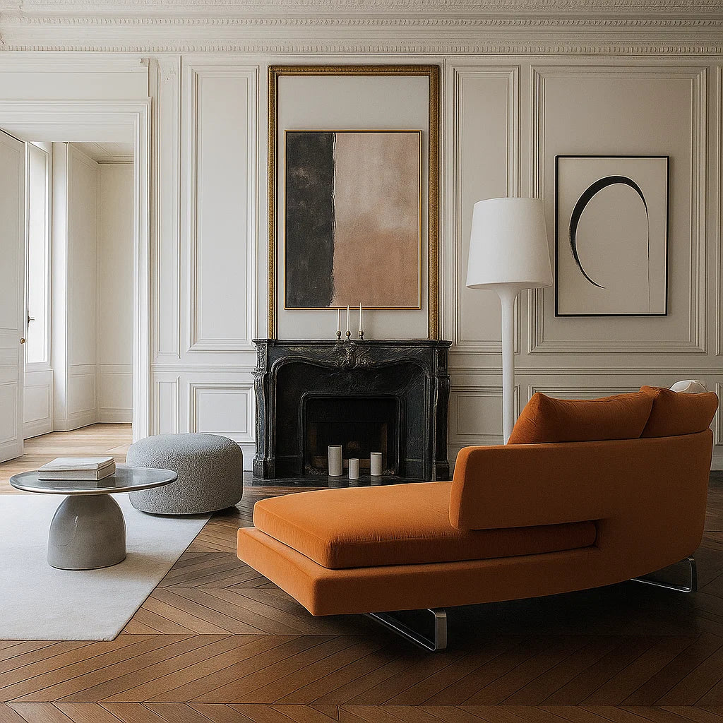 Veyric (SF12046) - Italian Minimalist Custom Sofa Bespoke in Leather & Fabric picket and rail