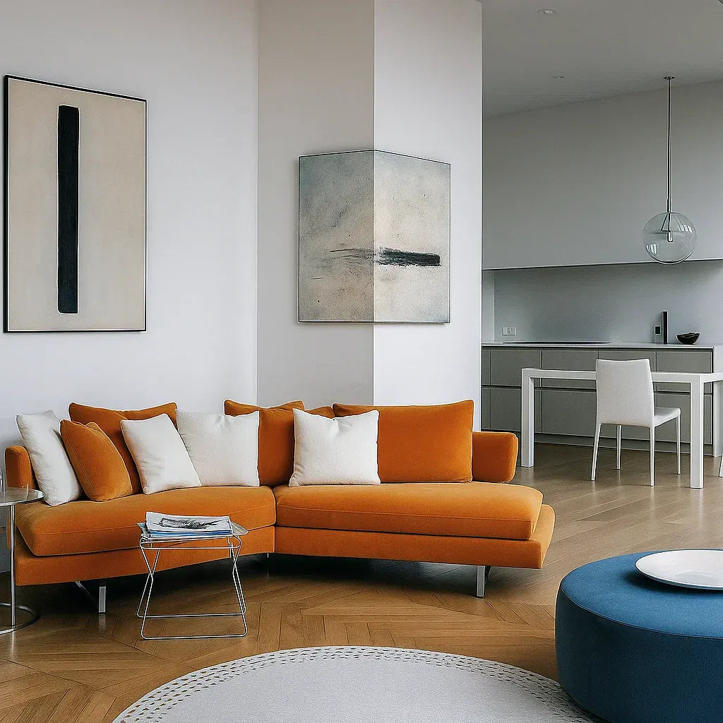 Veyric (SF12046) - Italian Minimalist Custom Sofa Bespoke in Leather & Fabric picket and rail