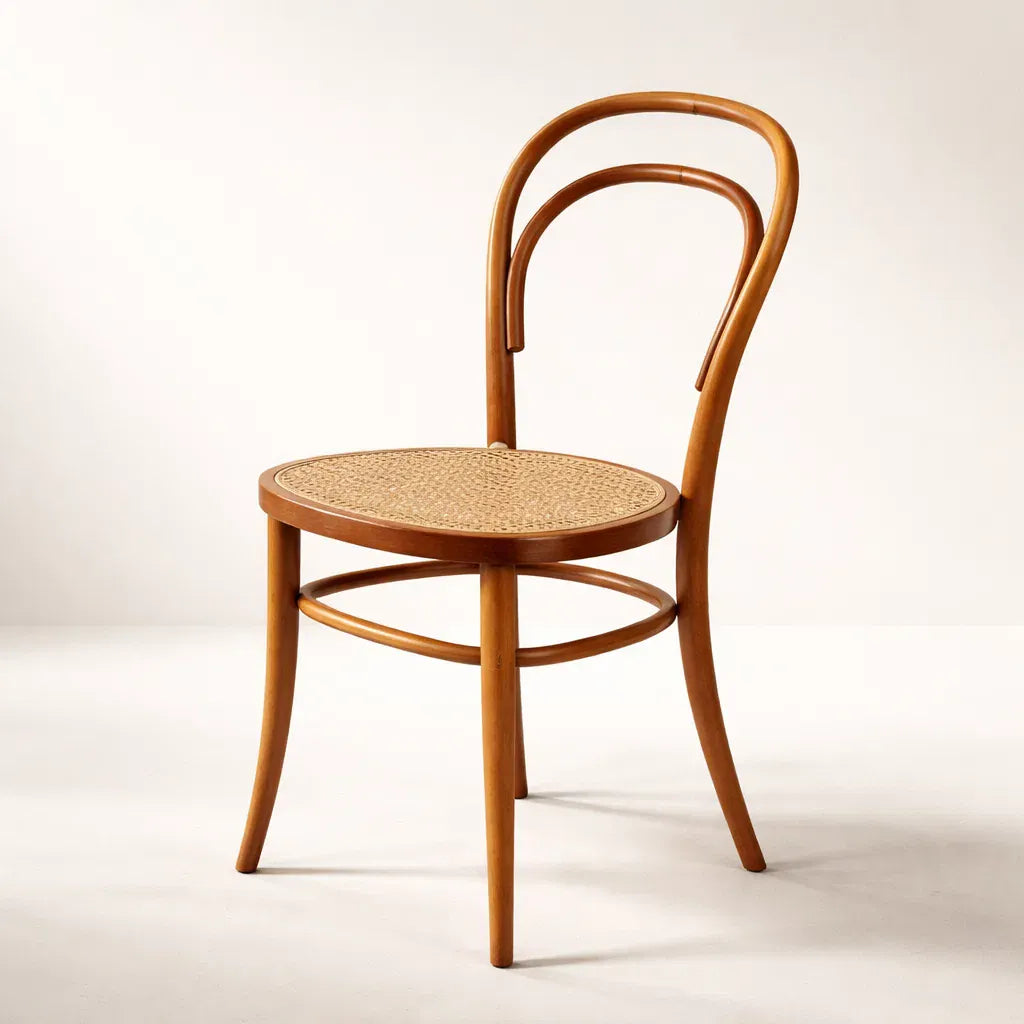 Vienna (CH14A) Parisian Style Solid Wood American Beech Bentwood Dining Chair - Walnut/Oak/Black picket and rail