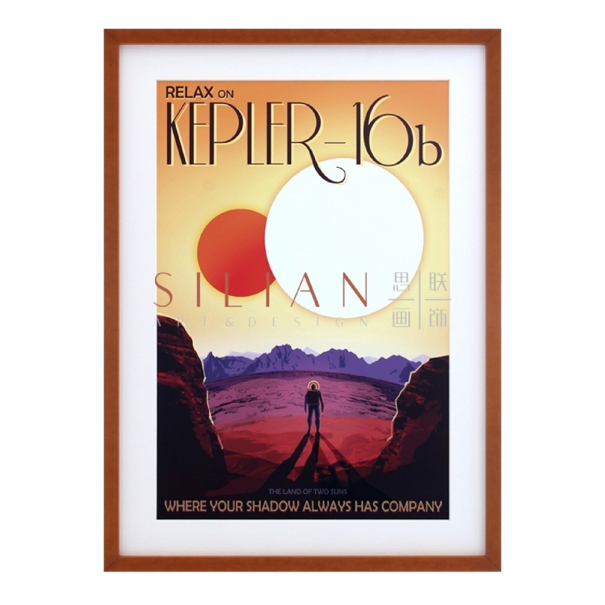 Vintage Reproduction - Kepler-16b Licensed Print (PT1671-4) picket and rail