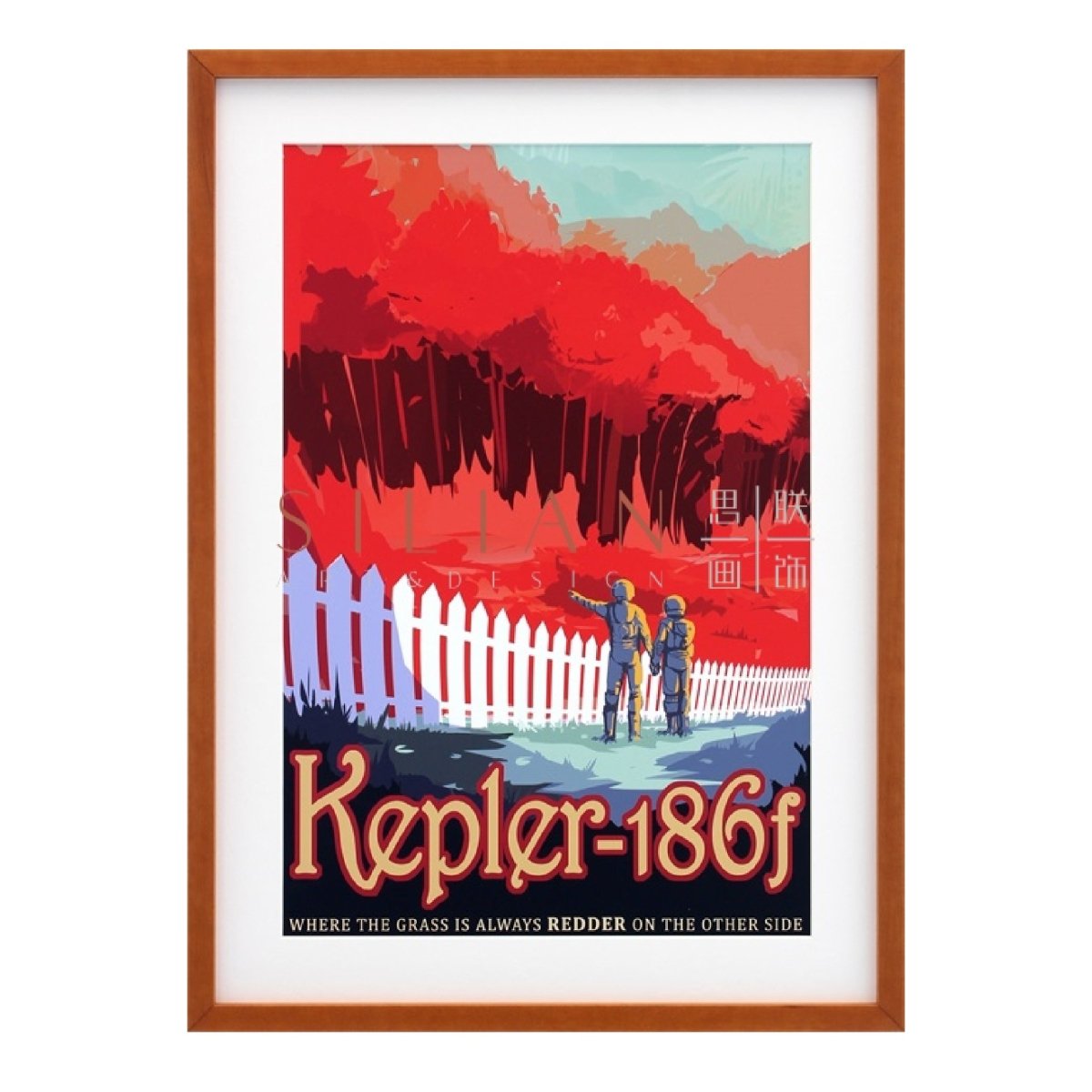 Vintage Reproduction - Kepler-186f Licensed Print (PT1671-3) picket and rail