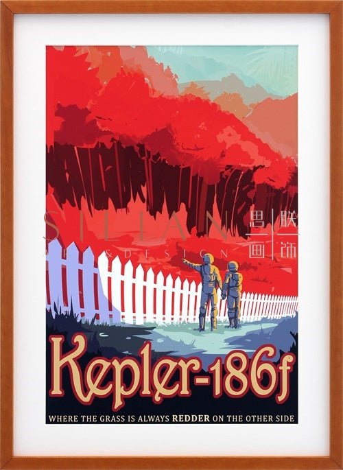 Vintage Reproduction - Kepler-186f Licensed Print (PT1671-3) picket and rail