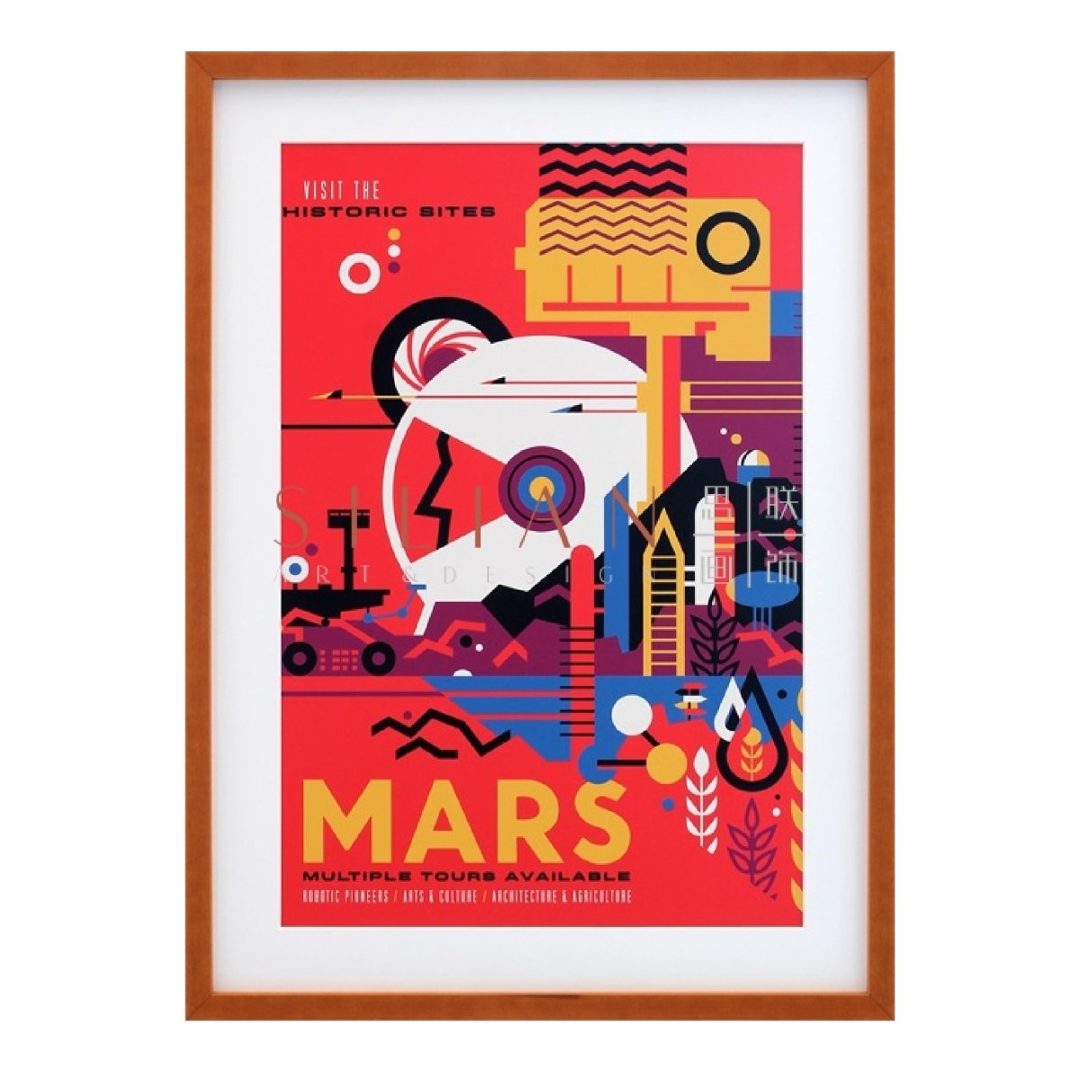 Vintage Reproduction - Mars Licensed Print (PT1671-1) picket and rail