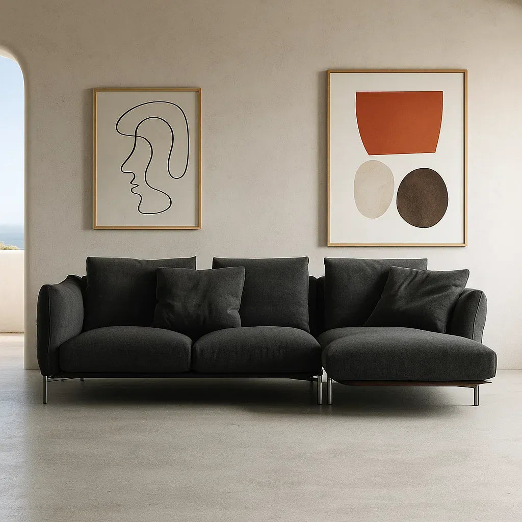Virelli (SF-12036) - Italian Minimalist Custom Sofa Bespoke in Leather & Fabric picket and rail