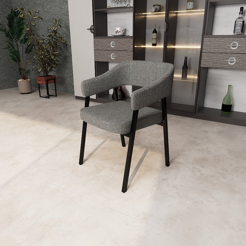 Vistal Stone Series - Clodius Minimalist Design 1.4m Dining Table Set with Sintered Stone Table Top 4-Seater/6-Seater picket and rail