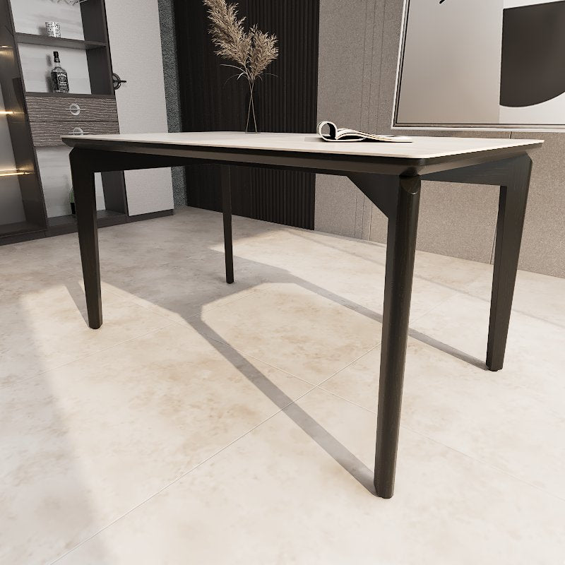 Vistal Stone Series - Clodius Minimalist Design 1.4m Dining Table Set with Sintered Stone Table Top 4-Seater/6-Seater picket and rail