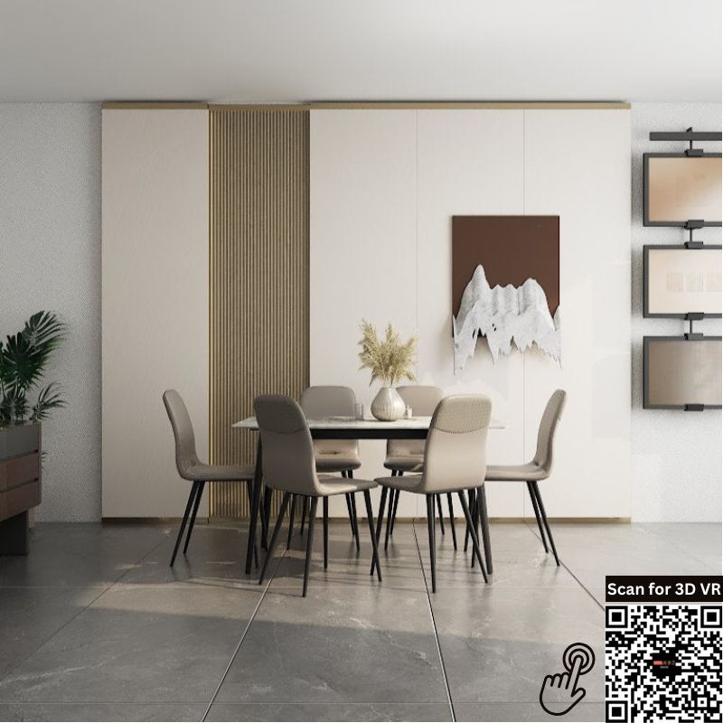 Vistal Stone Series - Herben Minimalist Design 1.4m Dining Table Set with Sintered Stone Table Top 4-Seater/6-Seater picket and rail