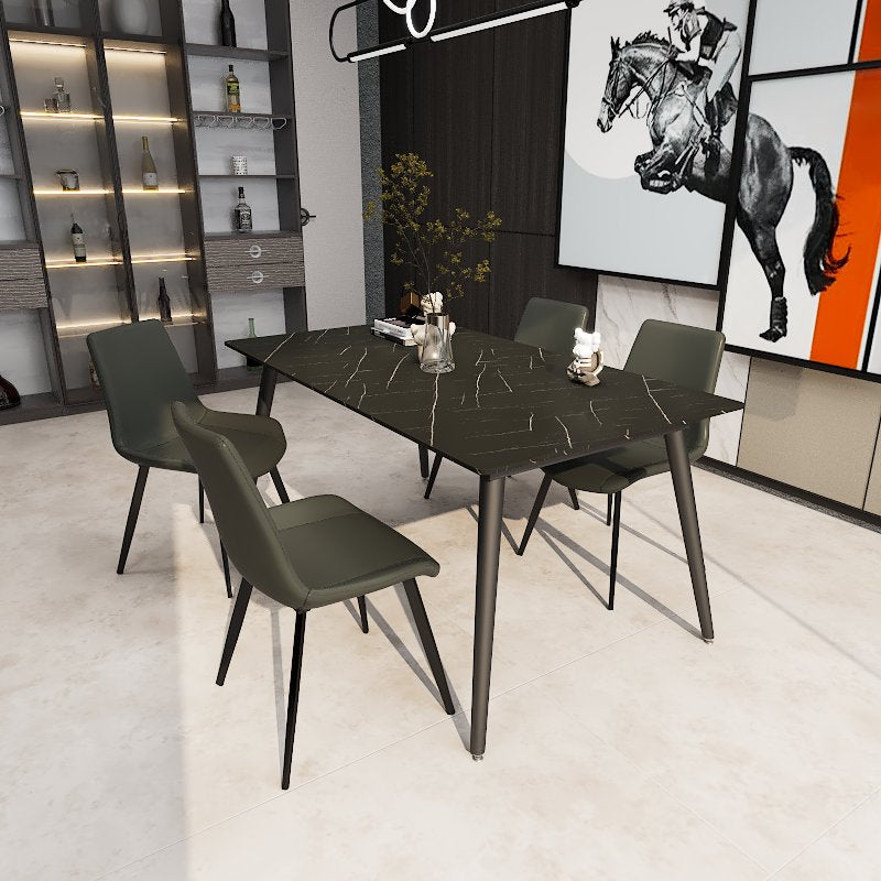 Vistal Stone Series - Mojito Minimalist Design 1.6m Dining Table Set with Sintered Stone Table Top 4-Seater/6-Seater picket and rail