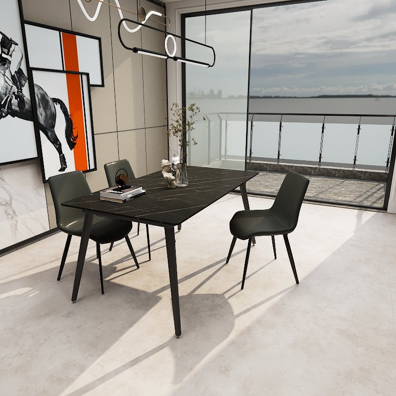 Vistal Stone Series - Mojito Minimalist Design 1.6m Dining Table Set with Sintered Stone Table Top 4-Seater/6-Seater picket and rail