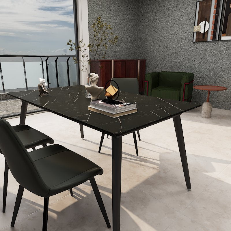 Vistal Stone Series - Mojito Minimalist Design 1.6m Dining Table Set with Sintered Stone Table Top 4-Seater/6-Seater picket and rail