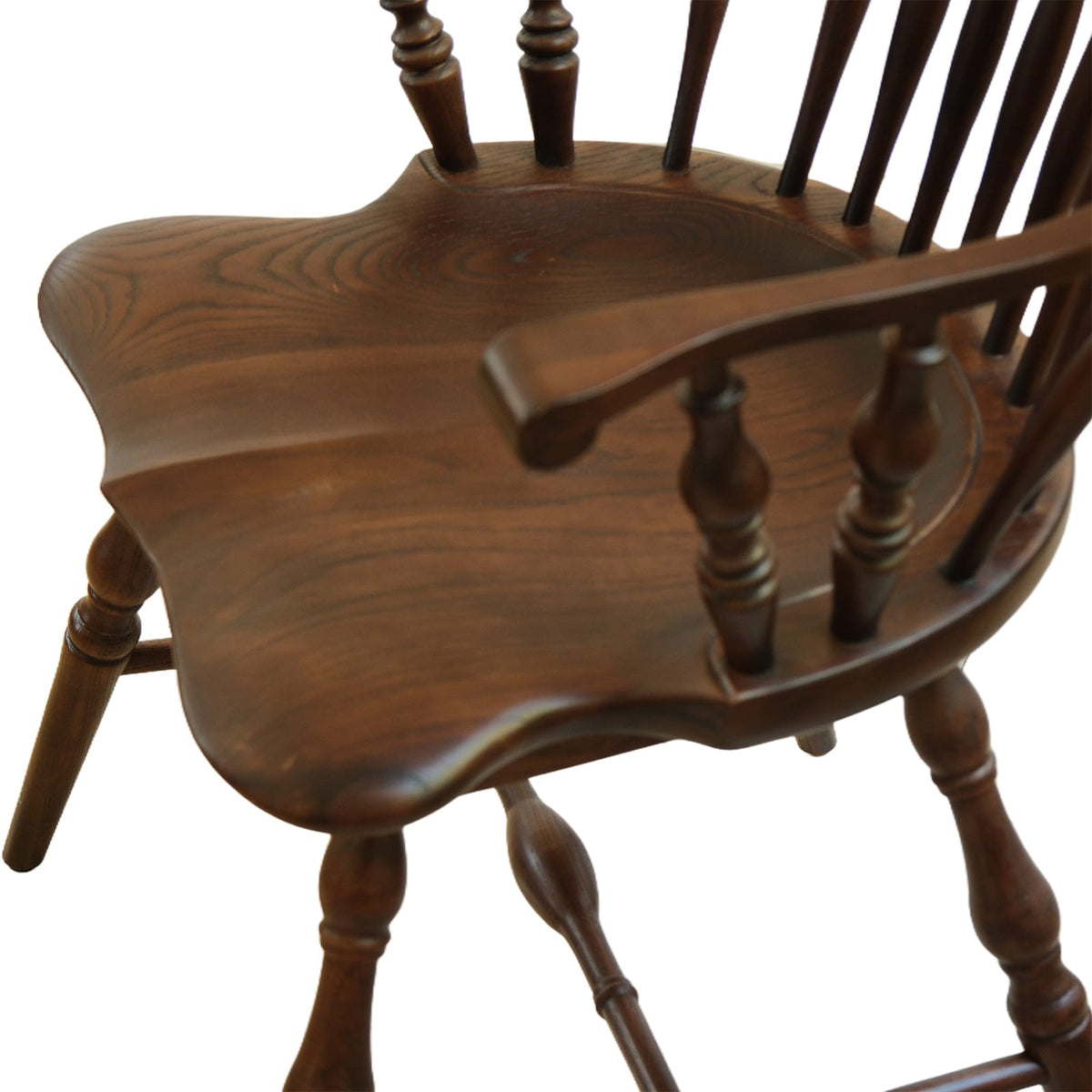 Windsor Armchair (HM-W02) British Design Solid Wood American Beech Bentwood Armchair Lounge - Walnut/Oak/Black picket and rail