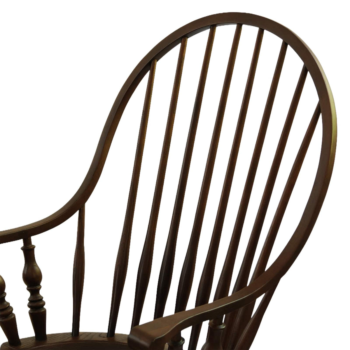 Windsor Armchair (HM-W02) British Design Solid Wood American Beech Bentwood Armchair Lounge - Walnut/Oak/Black picket and rail