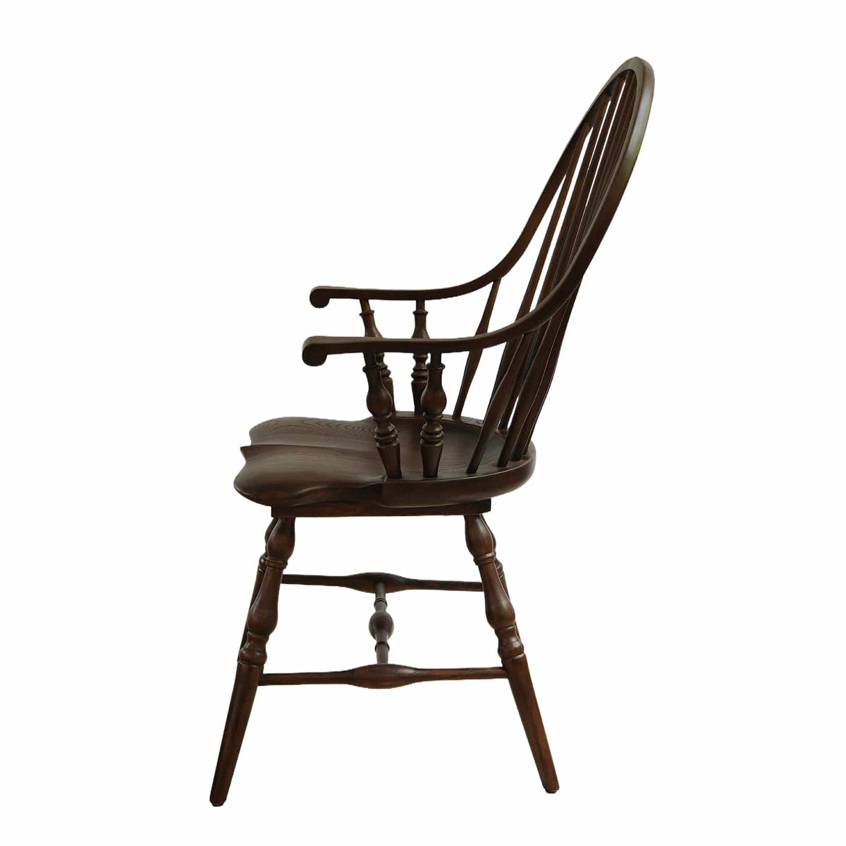 Windsor Armchair (HM-W02) British Design Solid Wood American Beech Bentwood Armchair Lounge - Walnut/Oak/Black picket and rail