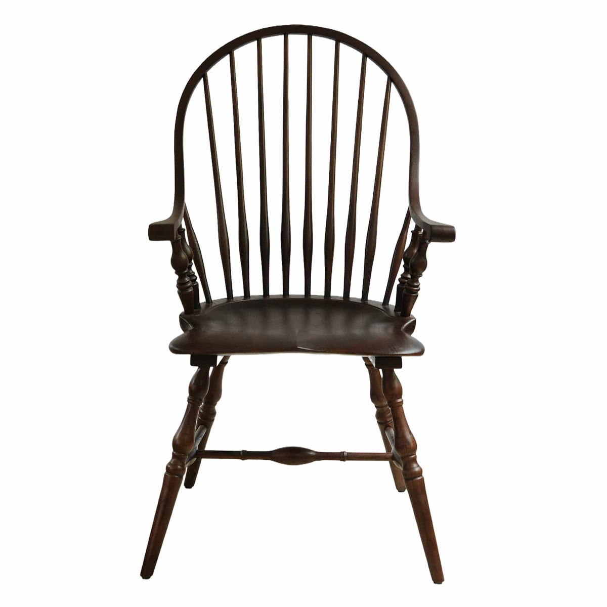Windsor Armchair (HM-W02) British Design Solid Wood American Beech Bentwood Armchair Lounge - Walnut/Oak/Black picket and rail