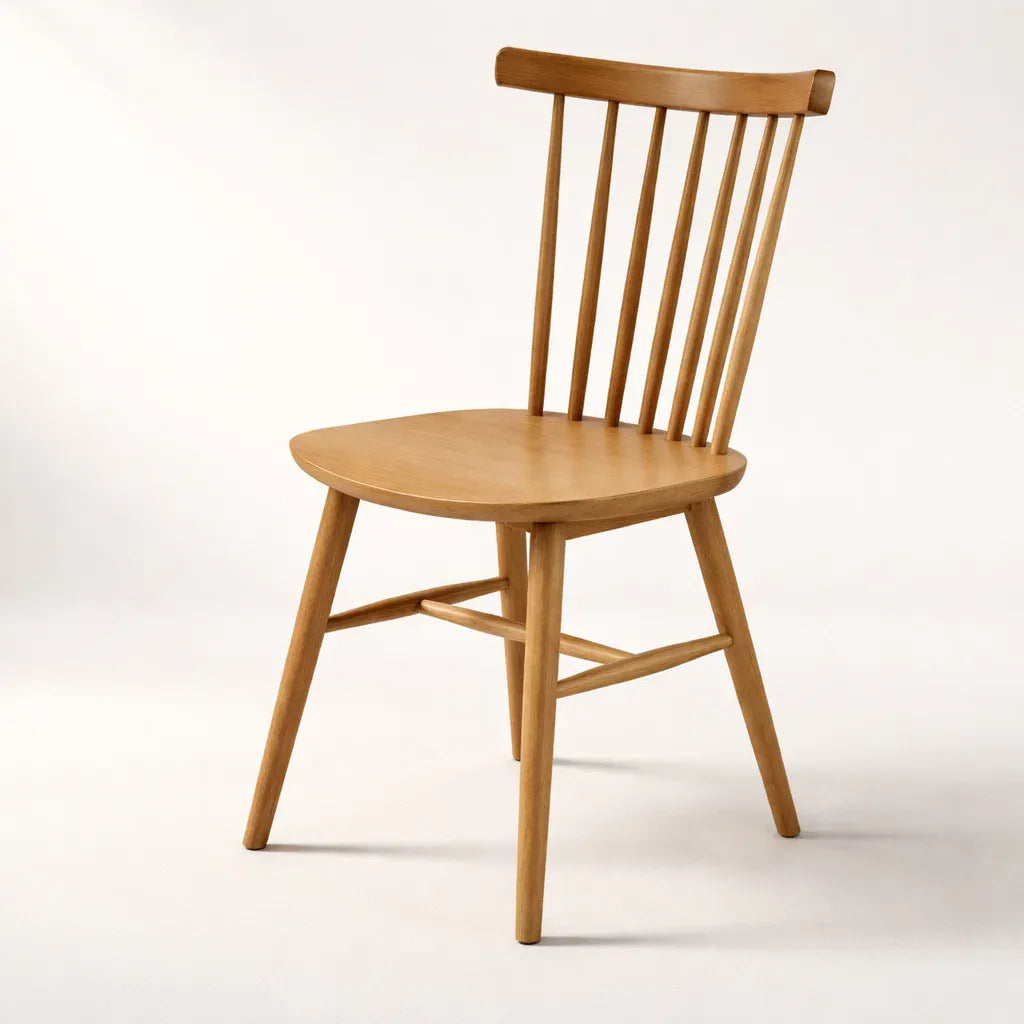 Windsor Chair (HM-W01) British Design Solid Wood American Beech Bentwood Dining Chair - Walnut/Oak/Black picket and rail