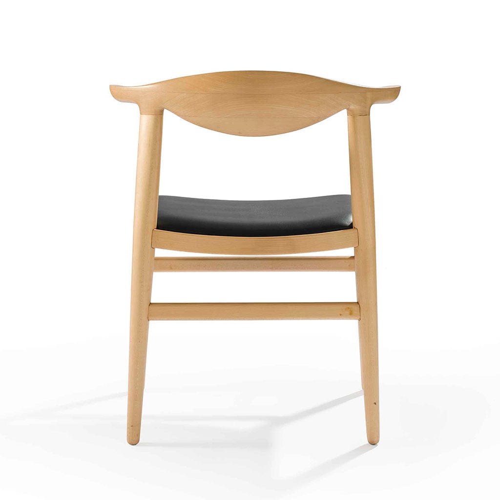 Wooden Dining Chair - Solid American Ash Vegan Leather Seat (CH7257) picket and rail
