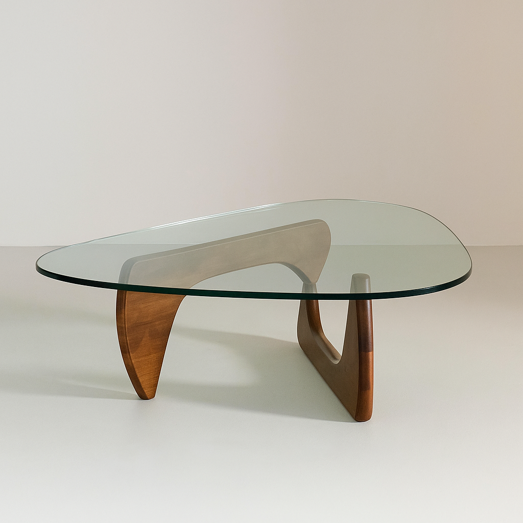 YSA Coffee Table (CT3001) - Custom Solid Oak Scandinavian Minimalist Design with Tempered Glass Top picket and rail